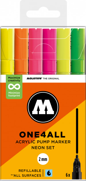 ONE4ALL™ 127HS 2mm 6x Neon Set-Clear Box