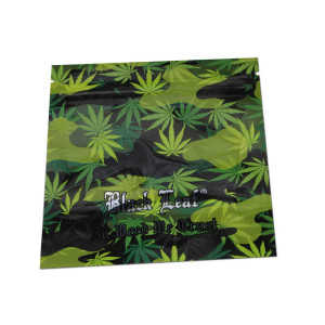 Black Leaf Mylar Zip Bags