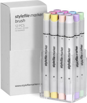 Stylefile Marker Brush 12 pcs set Pastell