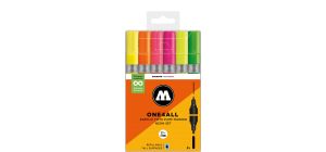 ONE4ALL™ Acrylic Twin 1,5mm/4mm 6x Neon Set-Clear Box