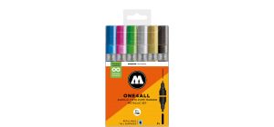 ONE4ALL™ Acrylic Twin 1,5mm/4mm 6x Metallic Set-Clear Box